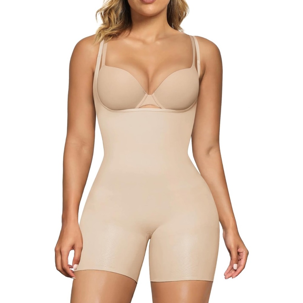 Shaperx Tummy Control Open Bust Bodysuit Shorts